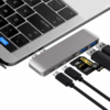 6 In 1 Aluminum USB C Hub USB Type C Hub Adapter Dongle Compatible For MacBook Pro 13" 15"  2016 2017 Thunderbolt 3 USB-C Data