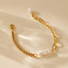 2025 Trendy Jewelry Elegant Personality Brass Plated Fashion Fine 18K Real Gold Pearl Bracelet for Women