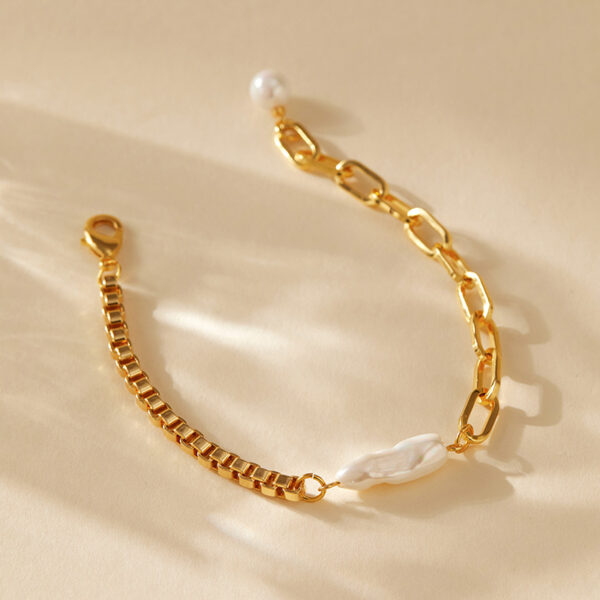 2025 Trendy Jewelry Elegant Personality Brass Plated Fashion Fine 18K Real Gold Pearl Bracelet for Women