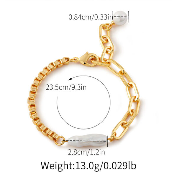 2025 Trendy Jewelry Elegant Personality Brass Plated Fashion Fine 18K Real Gold Pearl Bracelet for Women